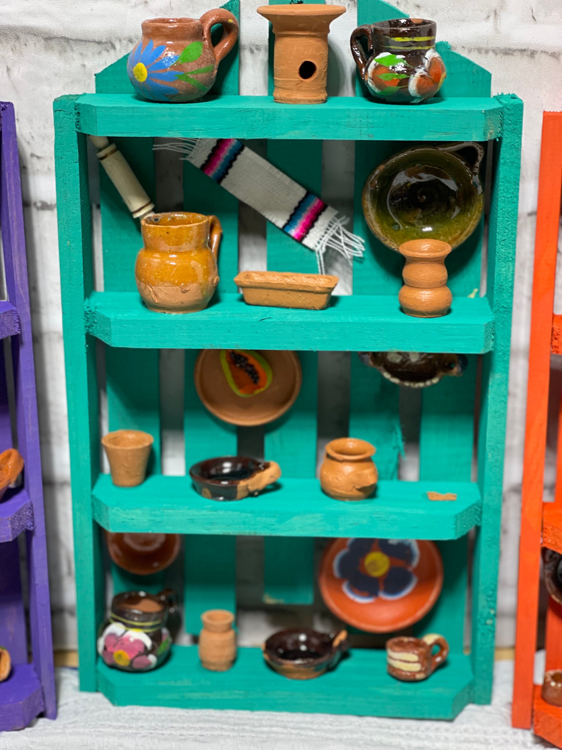 Handmade Miniature Mexican Kitchen trasterito De Madera Mini Kitchen  Pottery and Accessories 